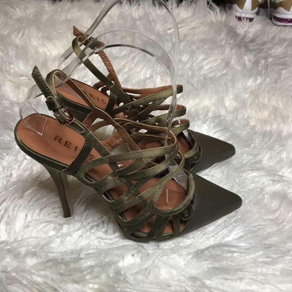 Reiss Eletrra Slingback Hunter Green Heels - Picture 2 of 6